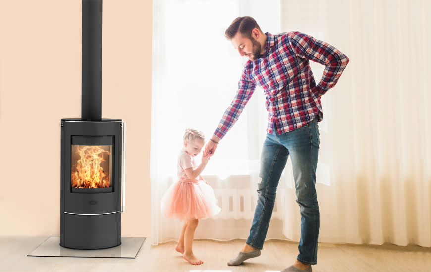 Kaminofen Elite Angerona /Abdeckplatte f. Abgang oben (5 kW)