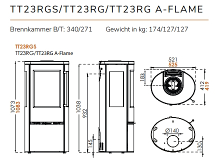 Kaminofen TermaTech TT23RG (5,6 kW)