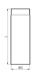 Rauchrohr 180 mm Durchmesser blank 50 cm lang