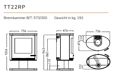 Kaminofen TermaTech TT22 RP (7 kW)
